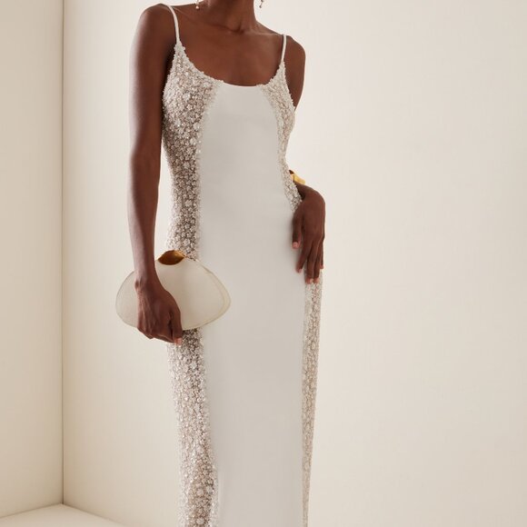 The Violet - White Silk and Sequin Evening/ Wedding Gown - Picture 1 of 6